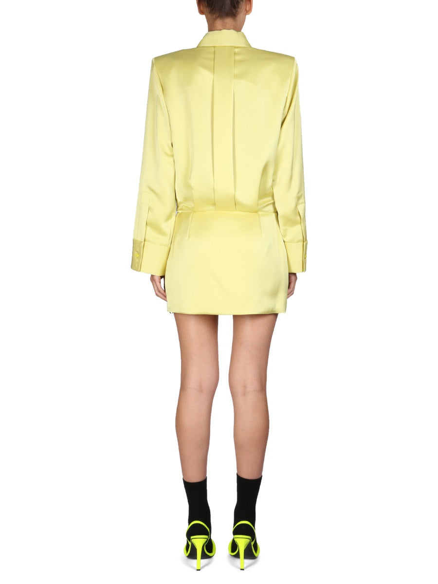 THE ATTICO Chic Mini Dress with Shirt Collar