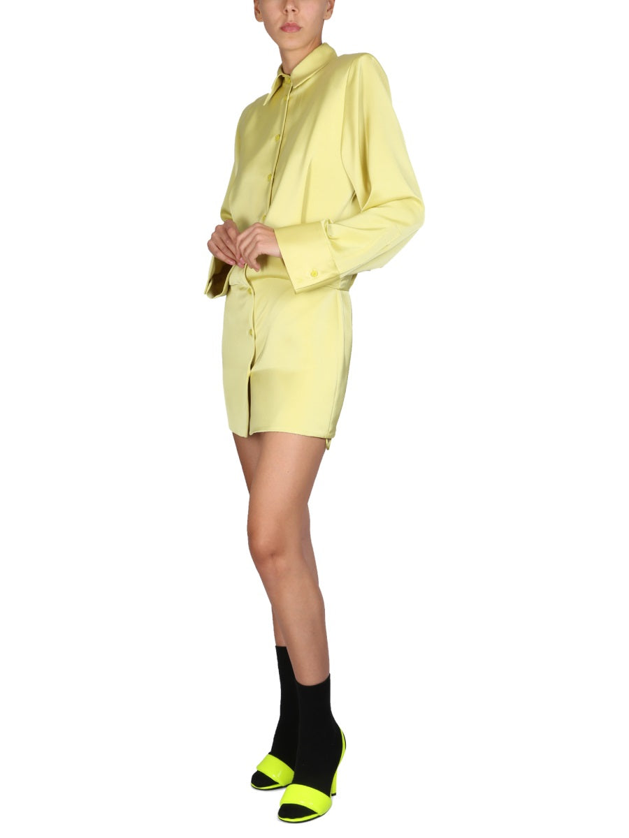 THE ATTICO Chic Mini Dress with Shirt Collar