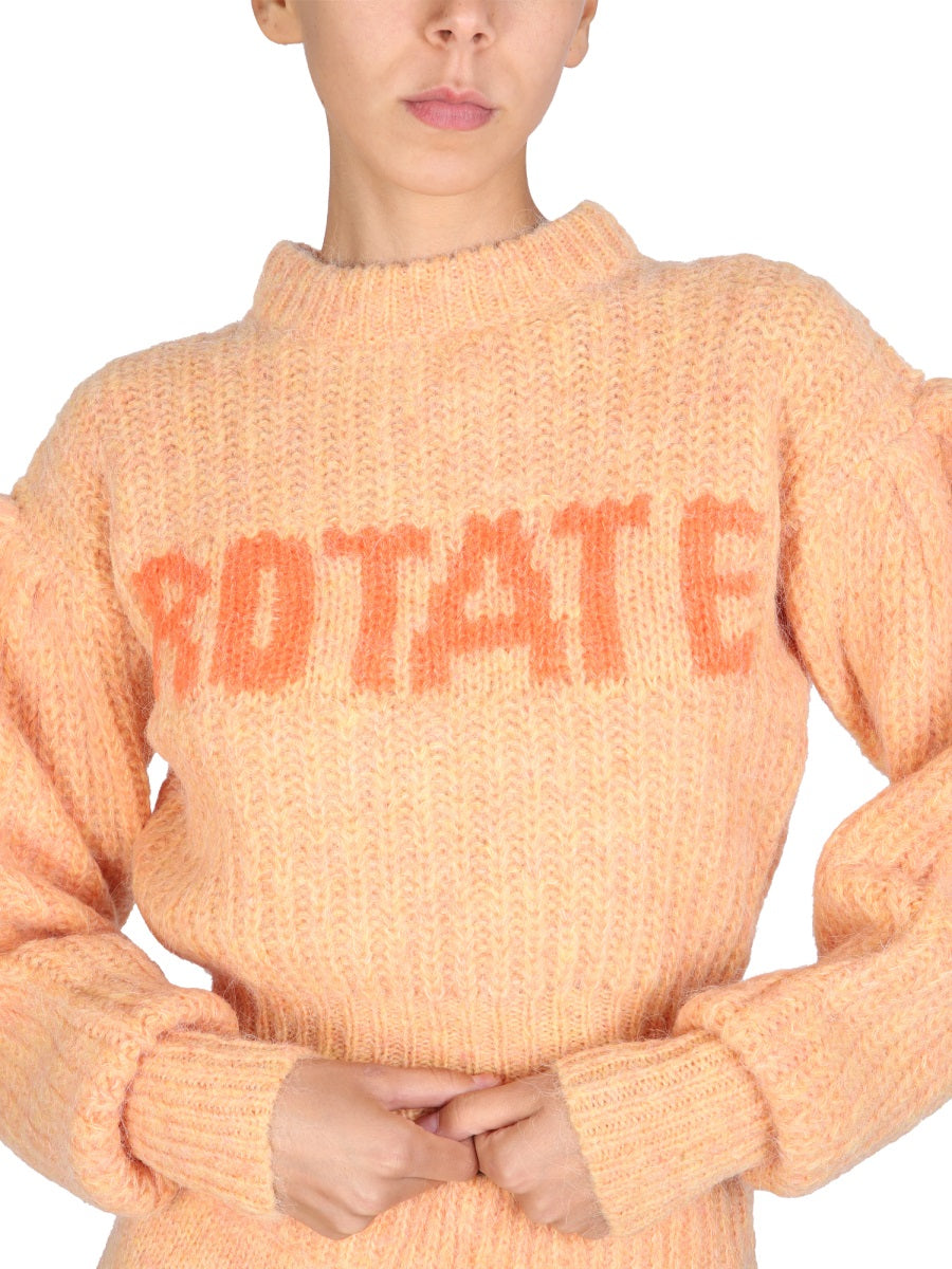 ROTATE BIRGER CHRISTENSEN Mini Adley Shirt with Logo and Necklace Detail