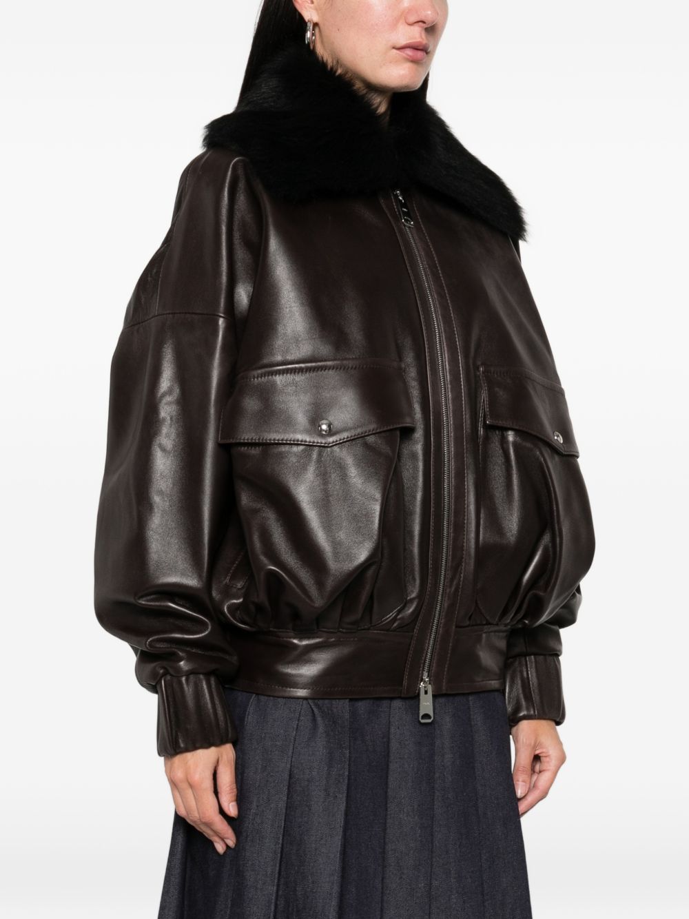 KHAITE Women's Luxe Leather Jacket