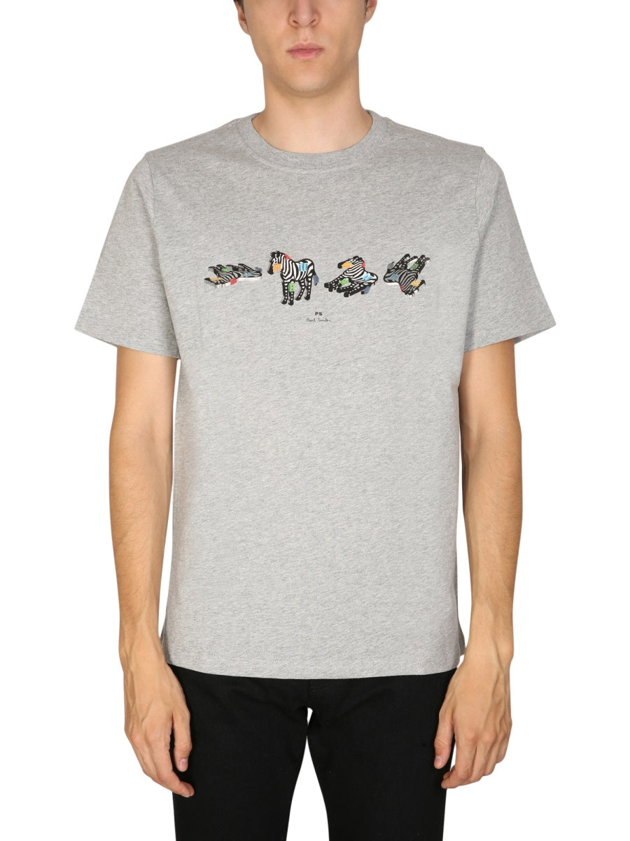 PS BY PAUL SMITH Crewneck T-Shirt with Front Logo Print for Men