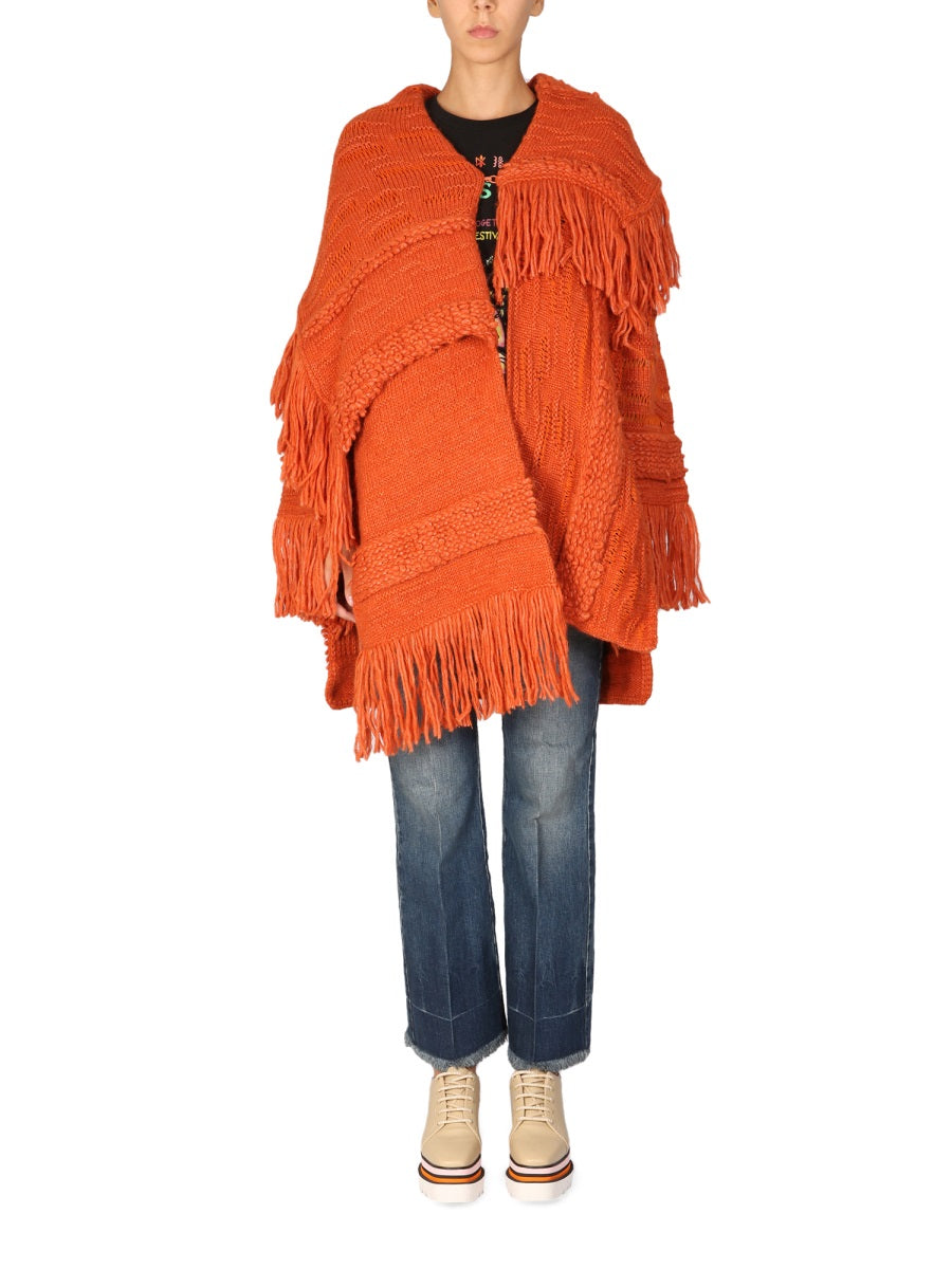 STELLA McCARTNEY Textured Knit Jacket with Fringe Detail