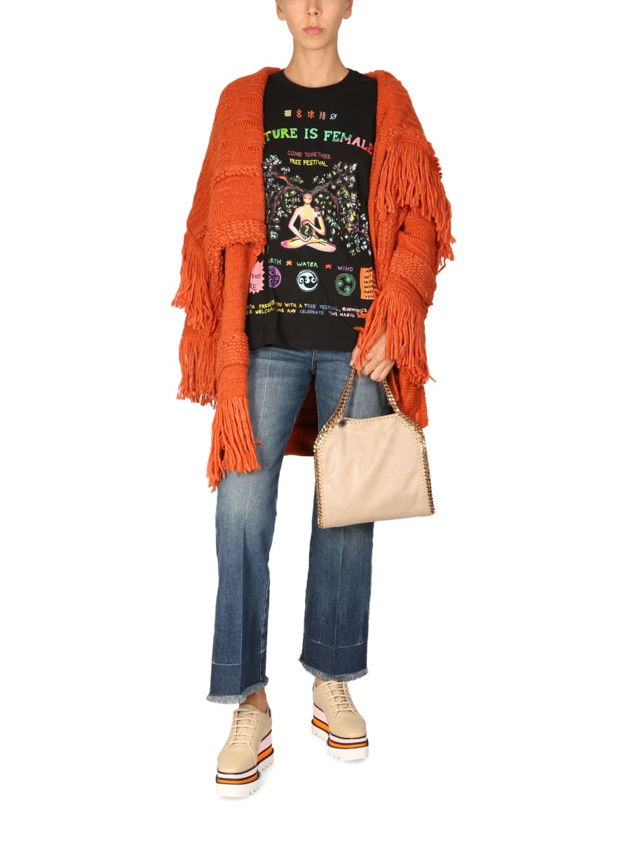 STELLA McCARTNEY Textured Knit Jacket with Fringe Detail