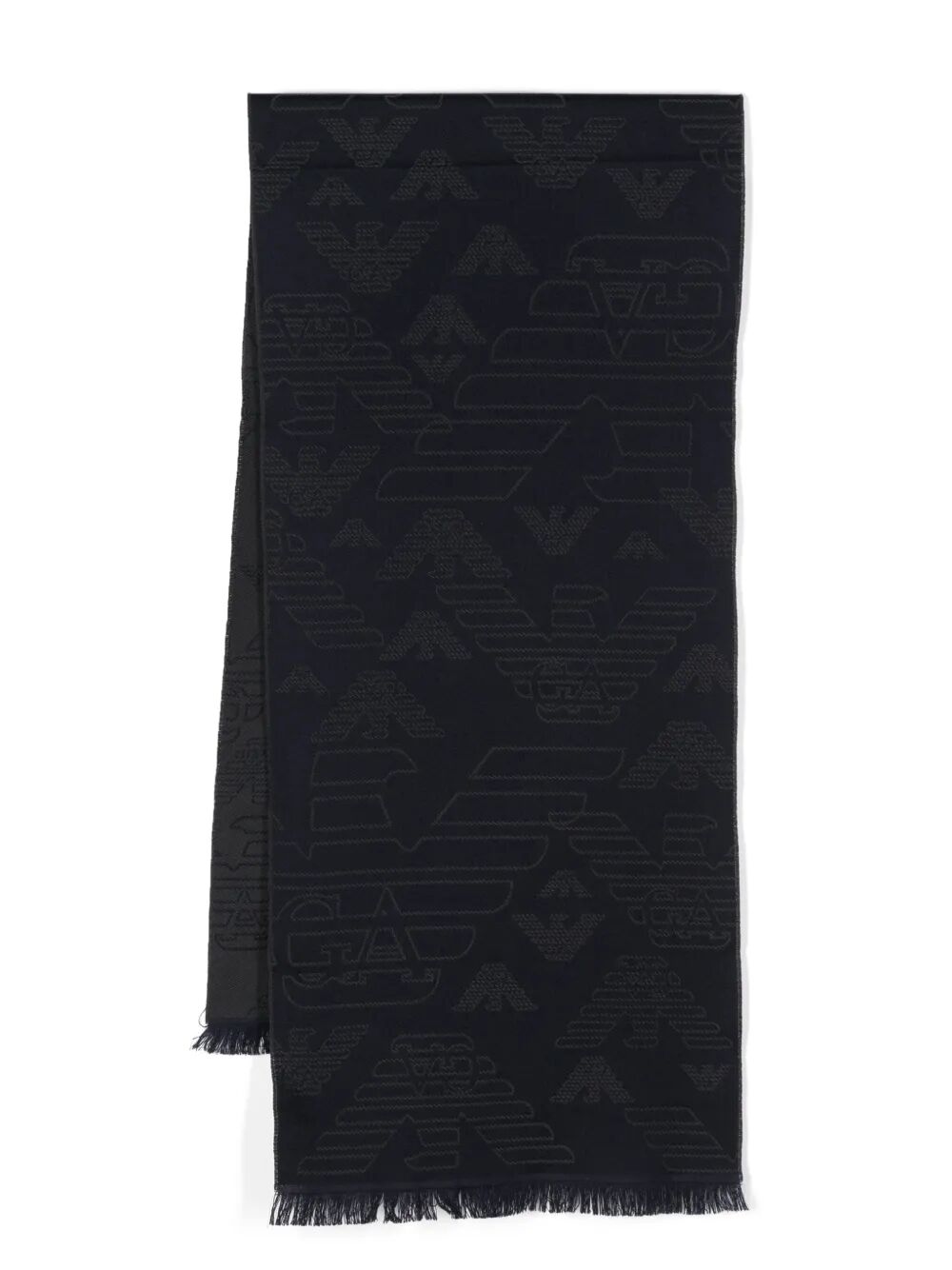 EMPORIO ARMANI Allover Logo Wool Scarf - FW25