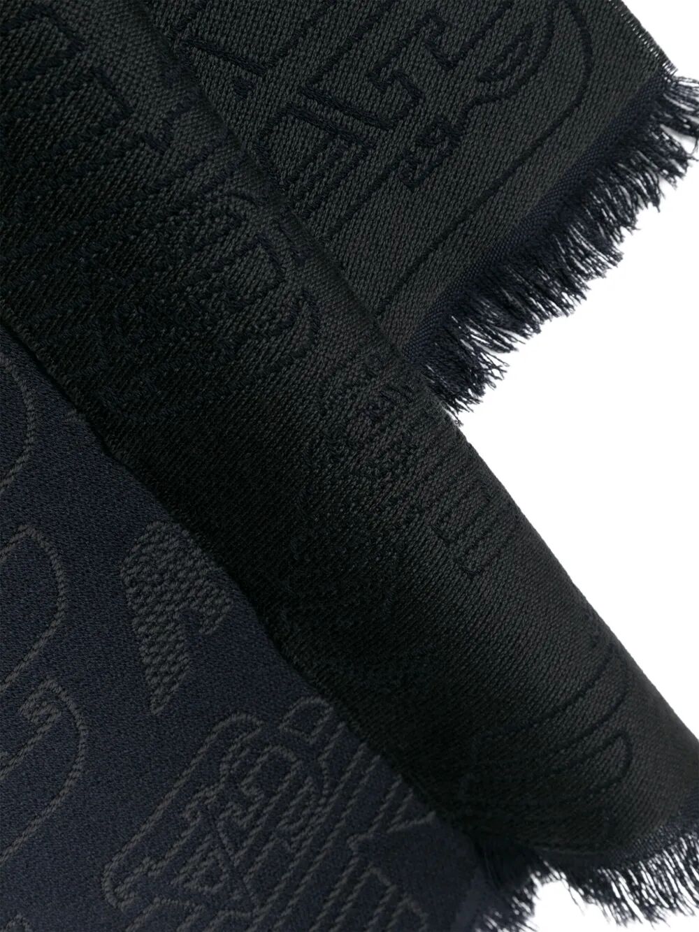 EMPORIO ARMANI Allover Logo Wool Scarf - FW25