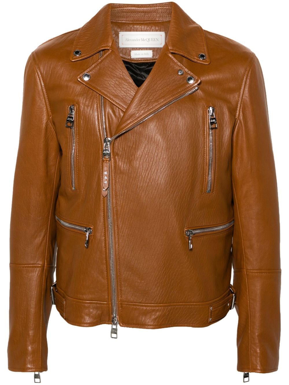 ALEXANDER MCQUEEN Lambskin Wide Notch Lapel Jacket