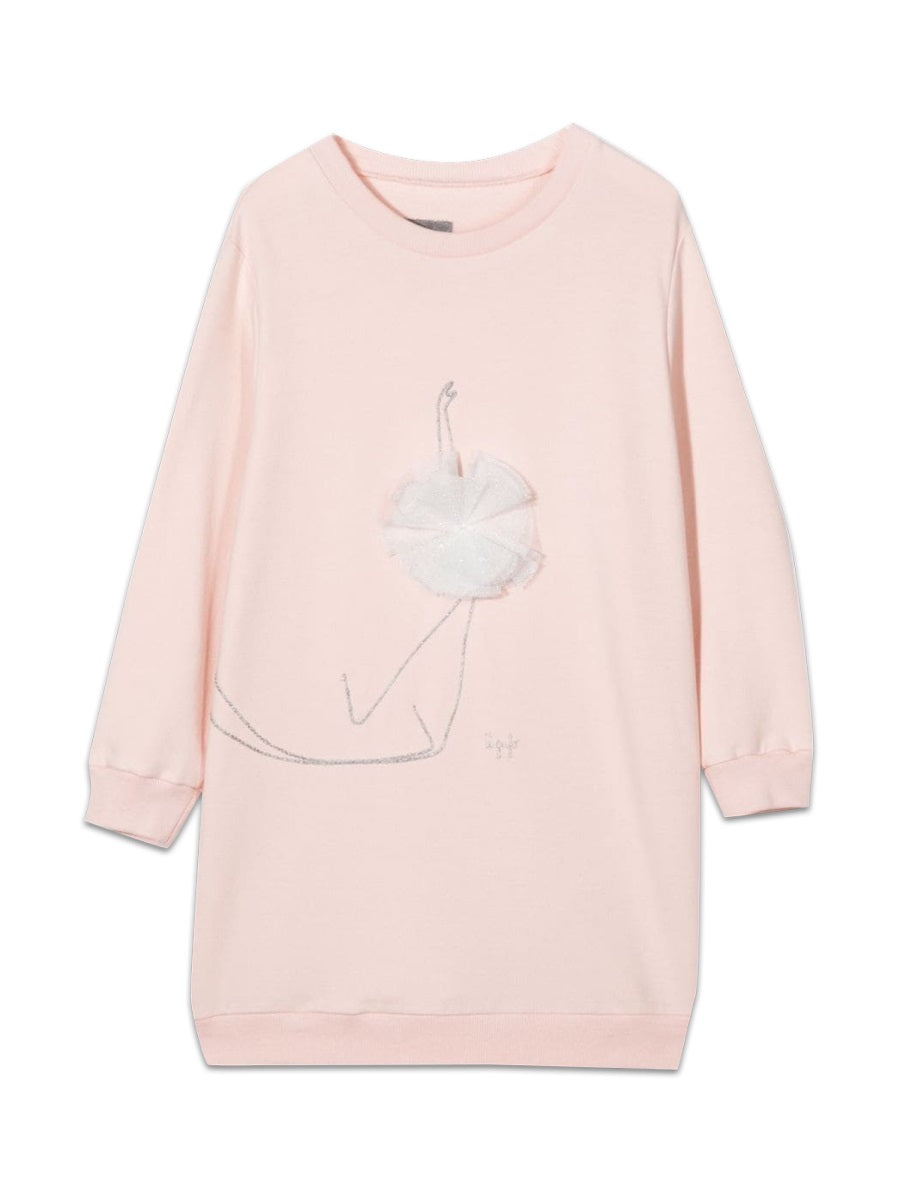 IL GUFO Long Sleeve Mini Dress for Girls