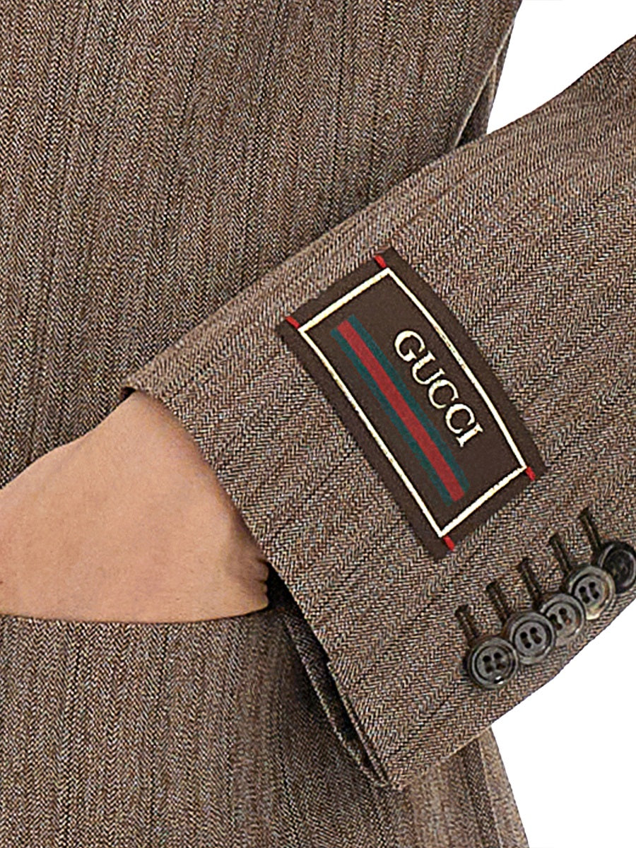 GUCCI Herringbone Wool Jacket for Women