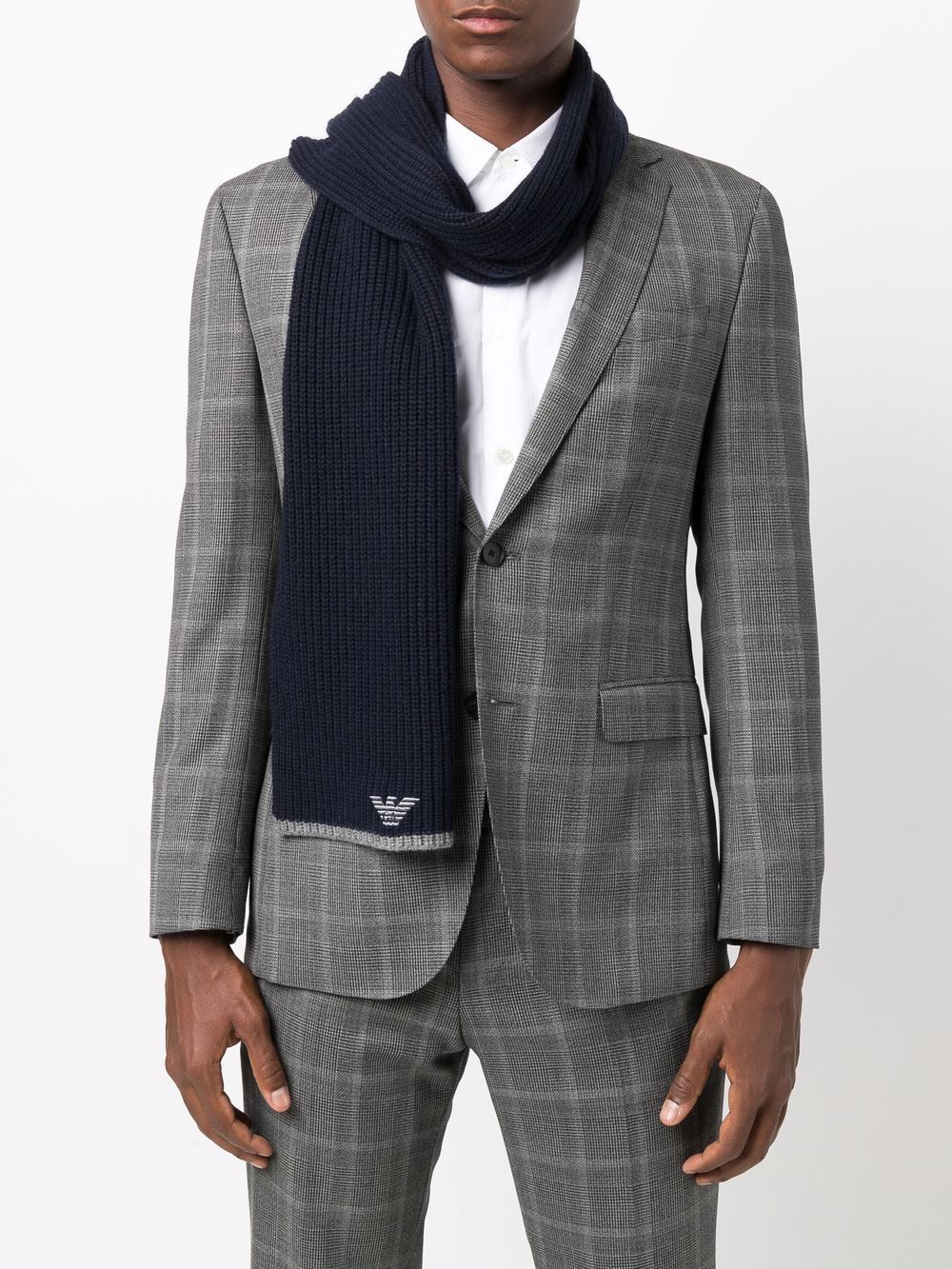 EMPORIO ARMANI Ribbed Knit Beanie and Scarf Set