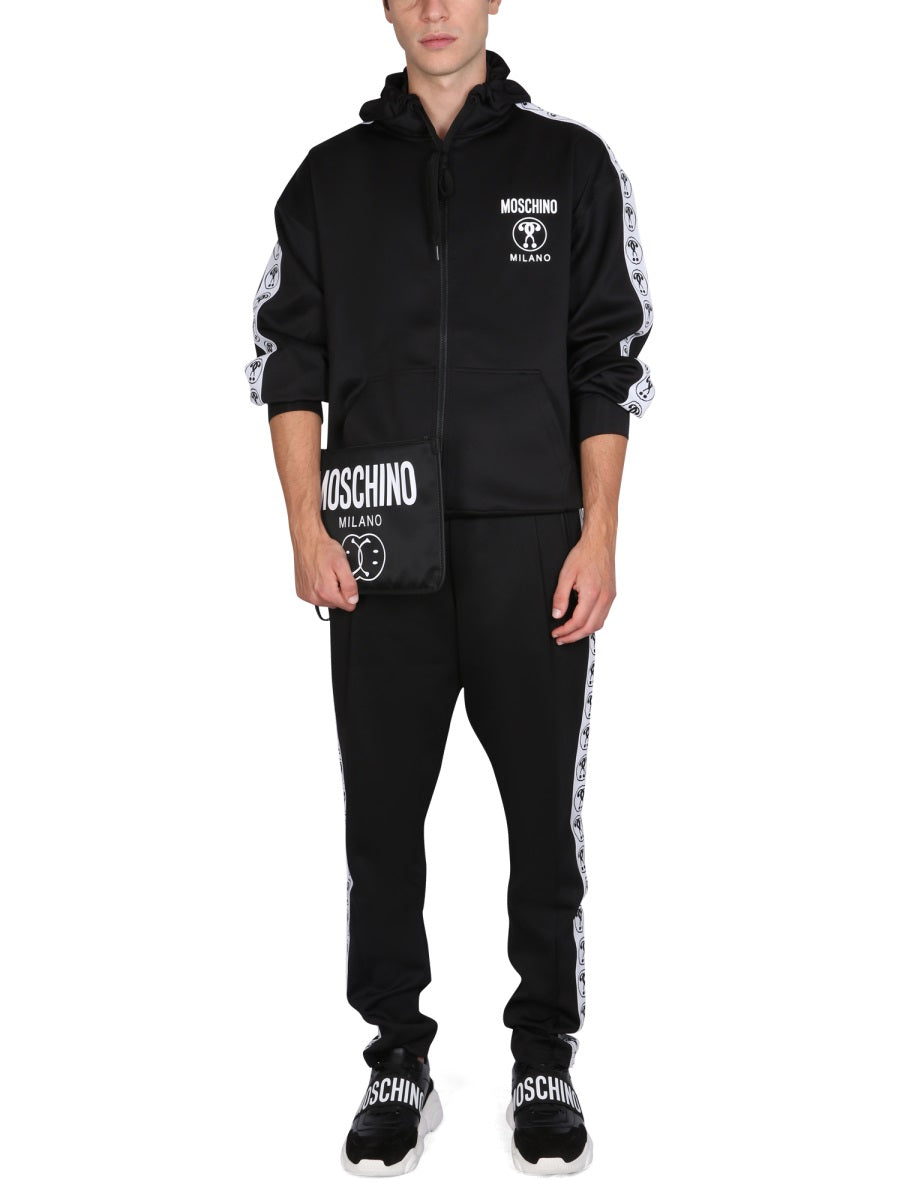 MOSCHINO Men's Logo Hoodie with Drawstring - FW22