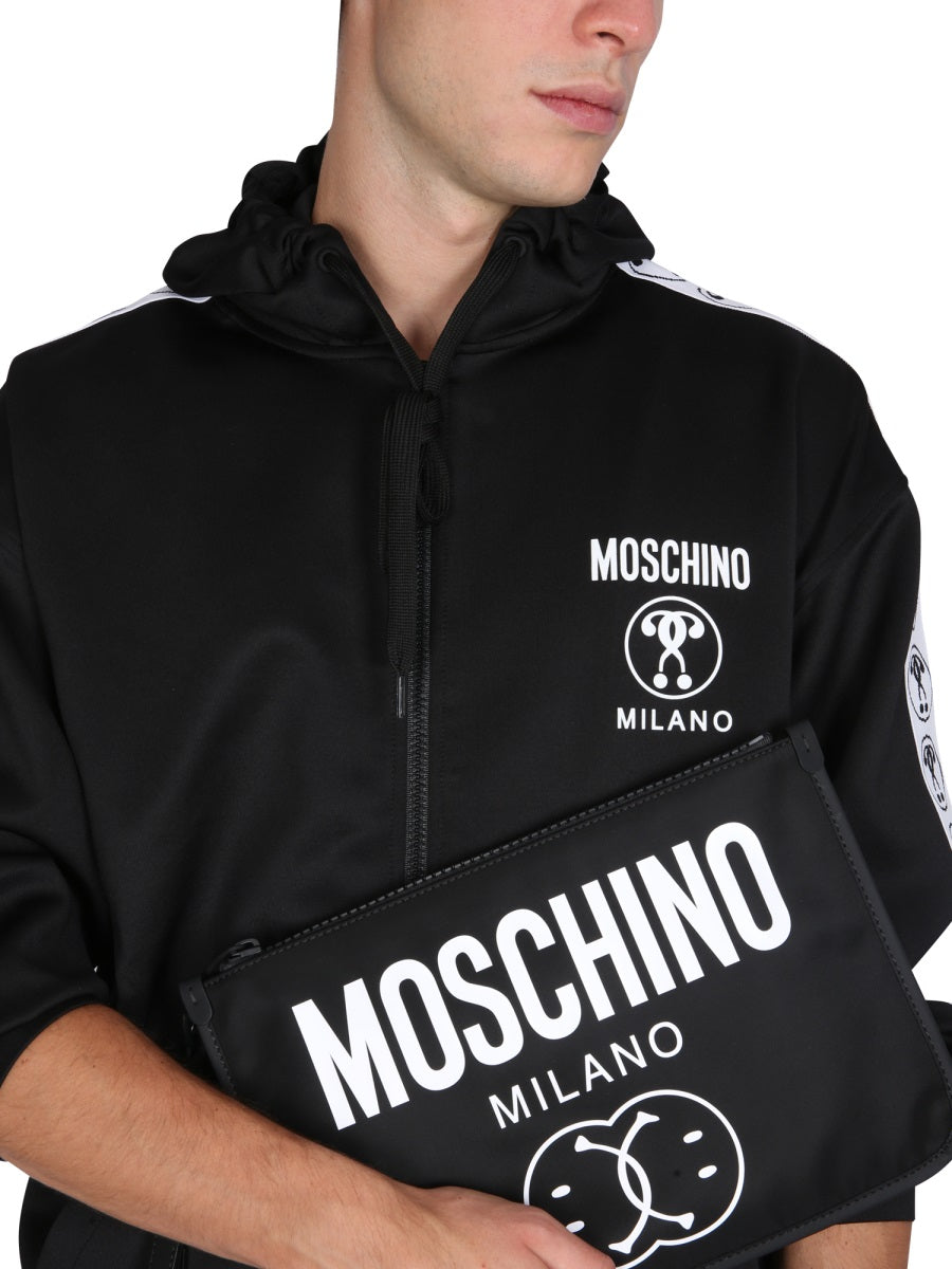 MOSCHINO Men's Logo Hoodie with Drawstring - FW22