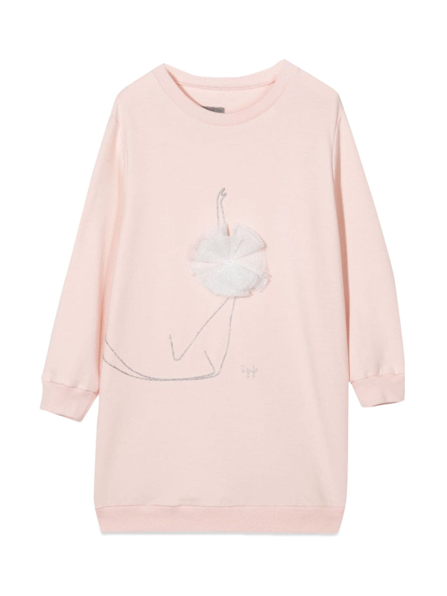 IL GUFO Long Sleeve Mini Dress for Girls