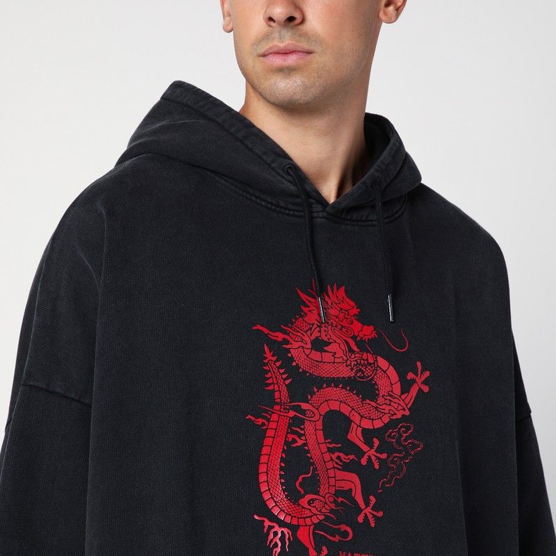 MARTINE ROSE Oversized Hoodie with Drawstring and Front Pocket