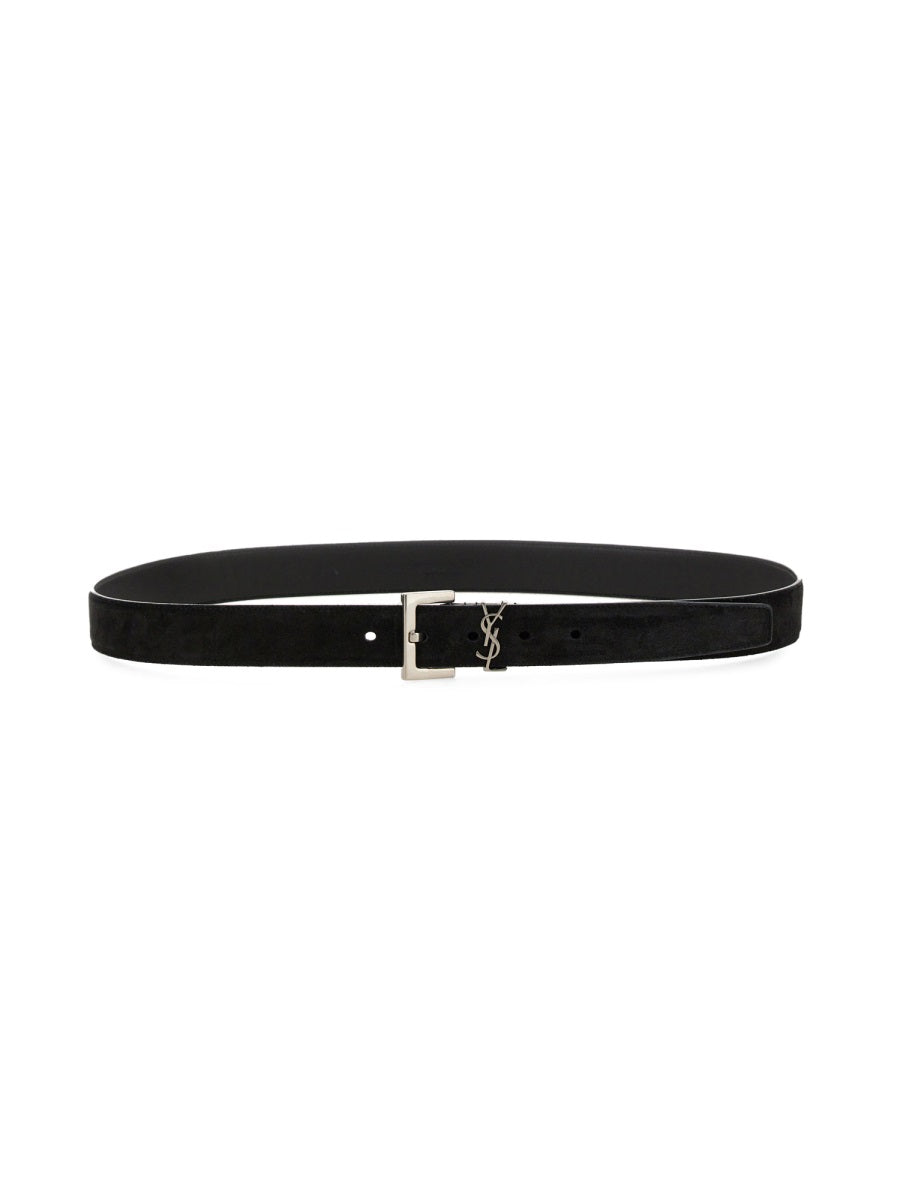 SAINT LAURENT Cassandra's Classic Leather Belt for Men
