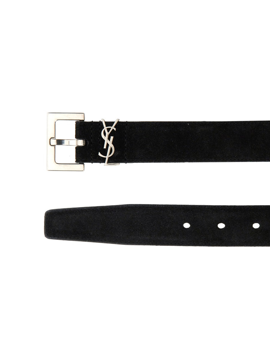 SAINT LAURENT Cassandra's Classic Leather Belt for Men