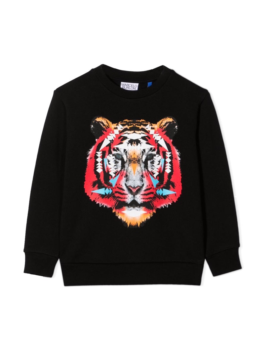MARCELO BURLON COUNTY OF MILAN Mini Cross Tiger Crewneck Sweatshirt