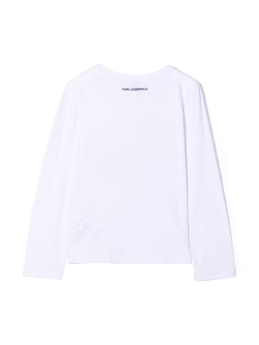 KARL LAGERFELD Mini T-Shirt with Strass and Iconic Design