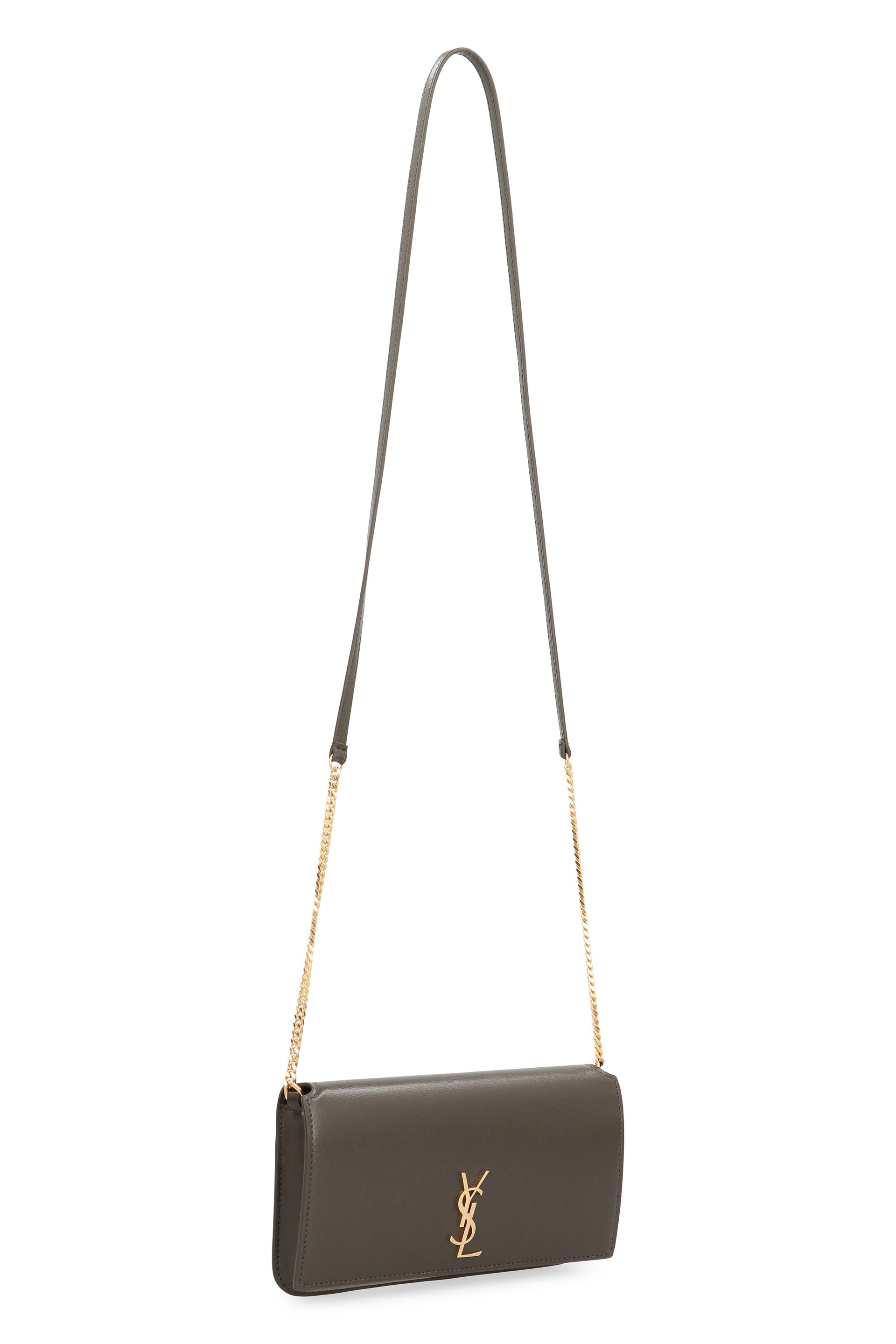 SAINT LAURENT Leather Smartphone Case with Chain Strap - 18.5 cm x 11 cm