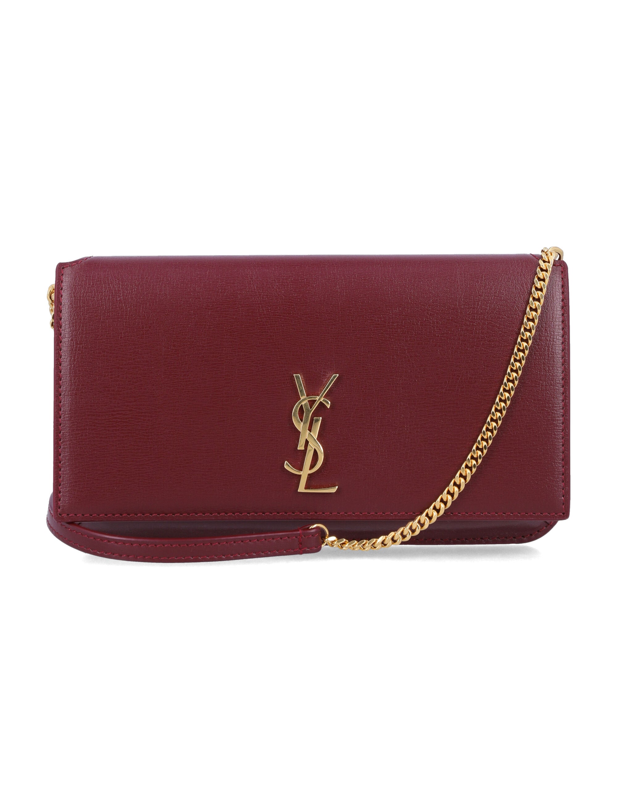 SAINT LAURENT Mini Leather Phone Holder