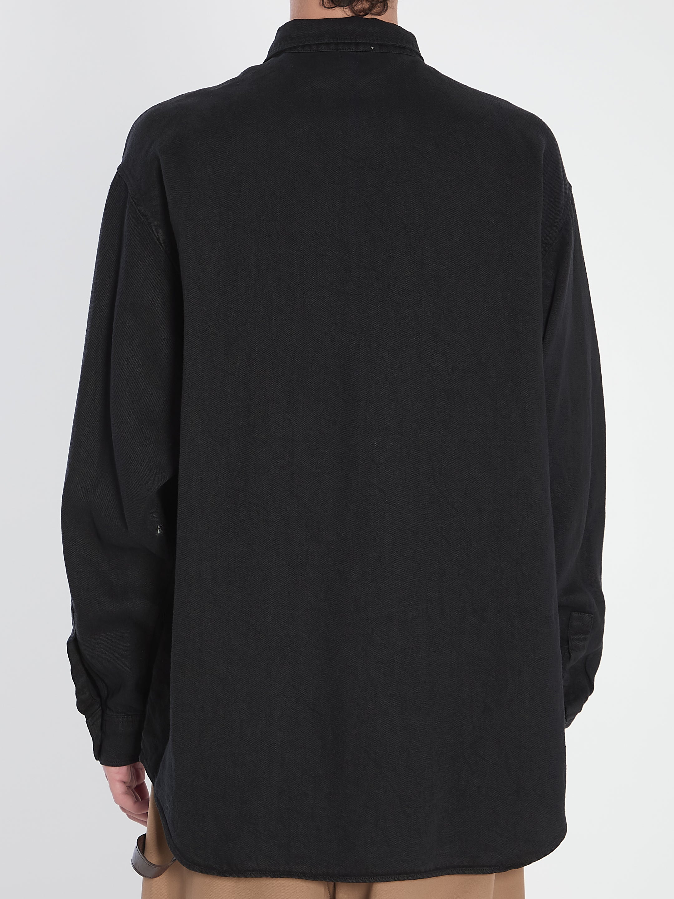 THE ROW Long-Sleeve Linen Shirt - Size L