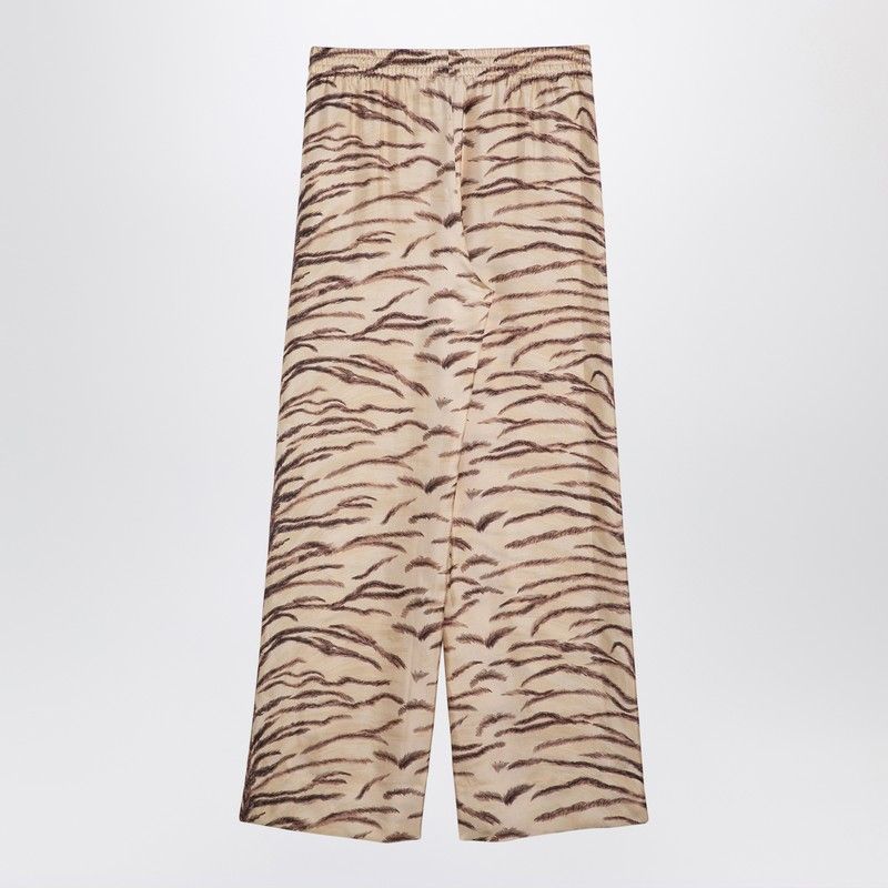 STELLA MCCARTNEY Silk Wide Leg Pants with Tiger Print