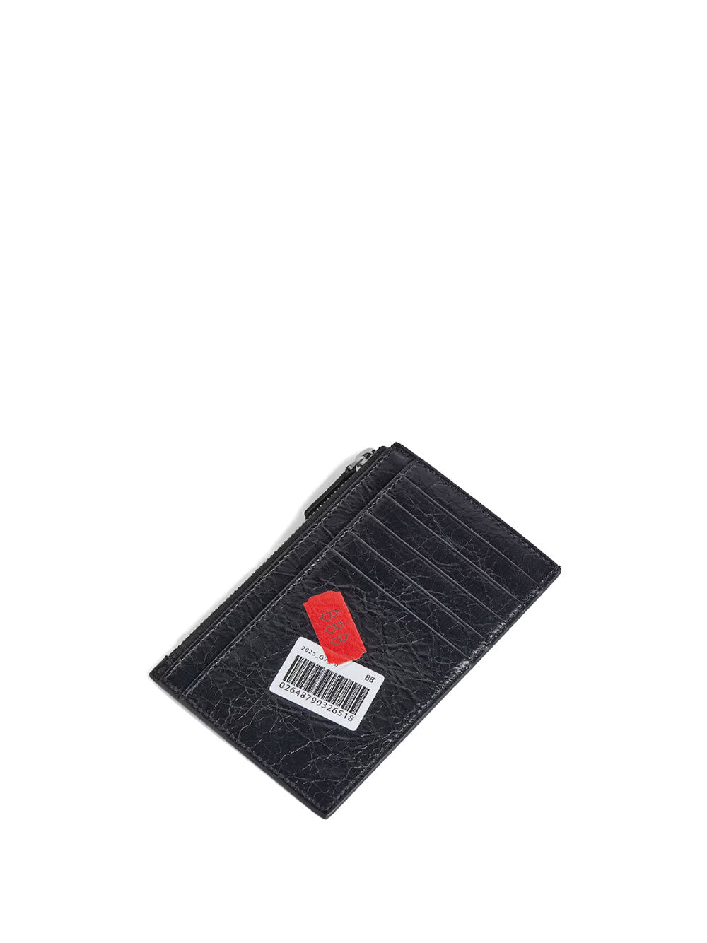 BALENCIAGA Mini Coin and Card Holder in Arena Leather with Multicolor Printed Stickers