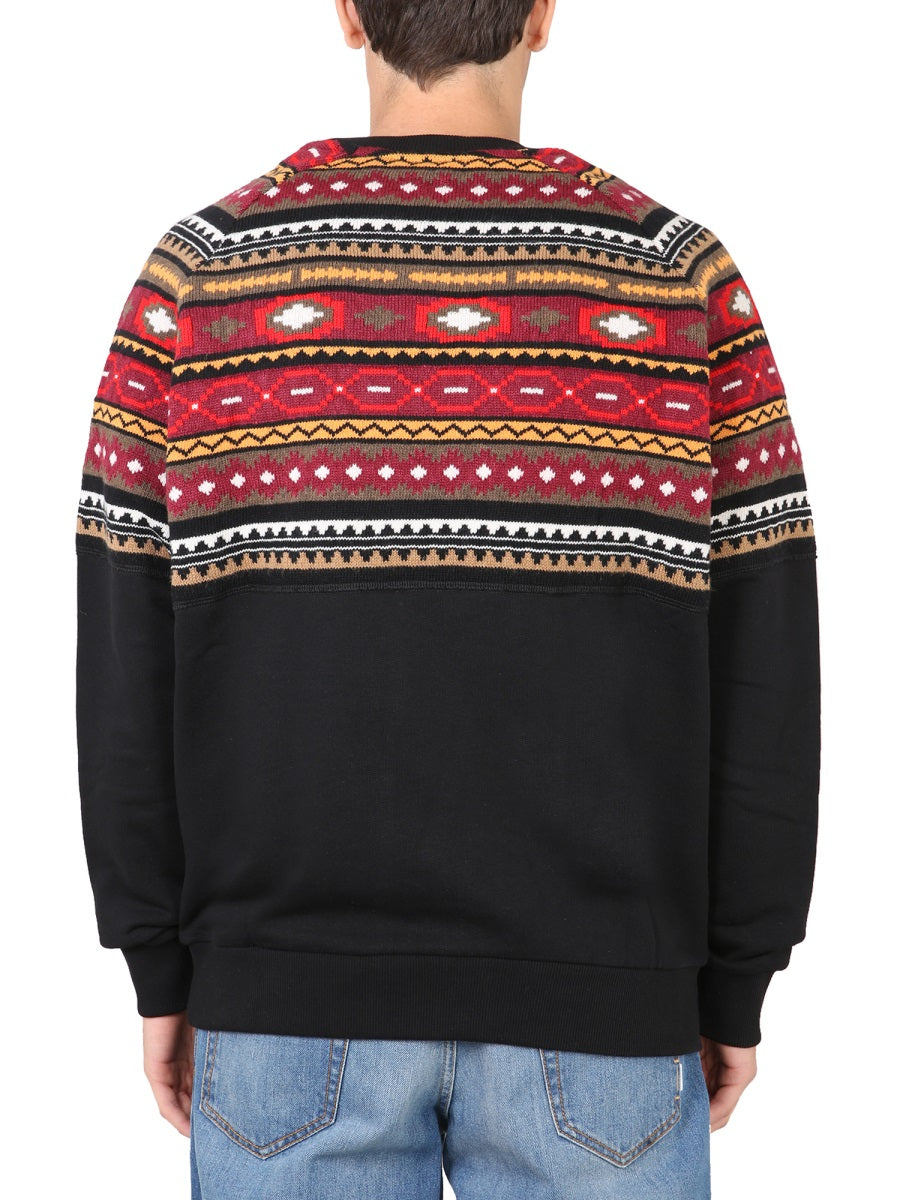 MARCELO BURLON Wool Blend Sweatshirt with Crew Neck for Men