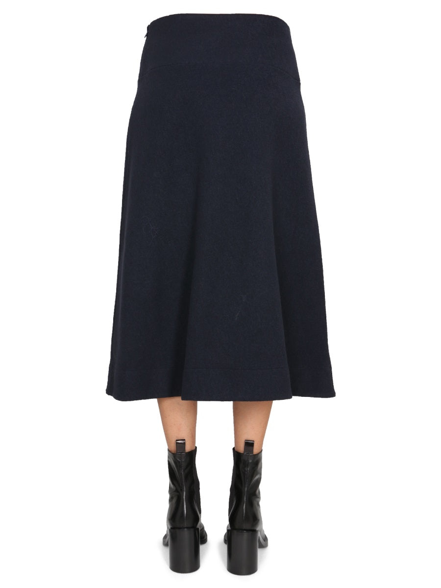 JIL SANDER Flared Wool Skirt