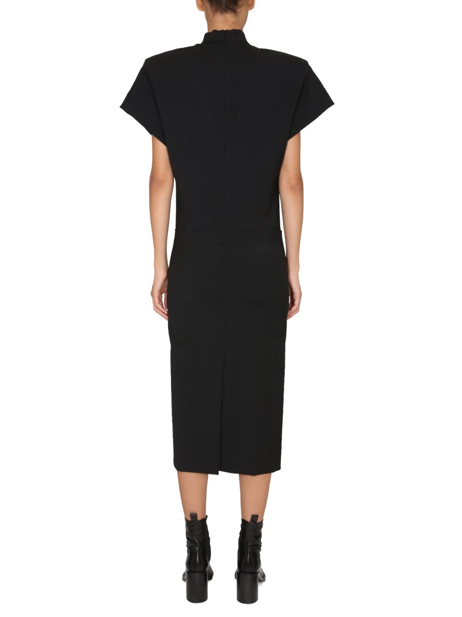 MAX MARA Elegant High Neck Mini Dress with Back Zipper