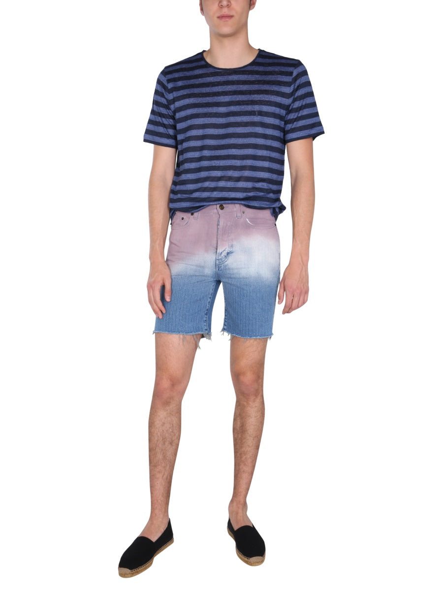 SAINT LAURENT Degraded Print Bermuda Shorts for Men