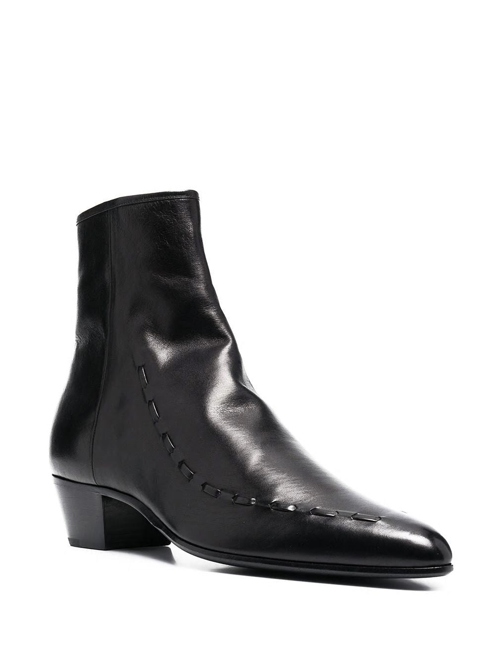 SAINT LAURENT Casey 40 Zip B Canguro Aniline Leather Boots for Men