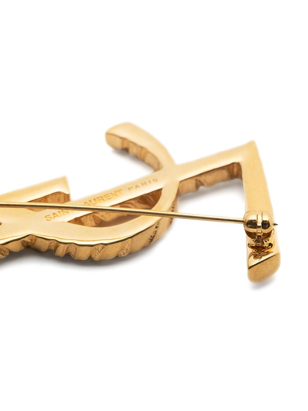 SAINT LAURENT Elegant Brass Brooch Pin for Women
