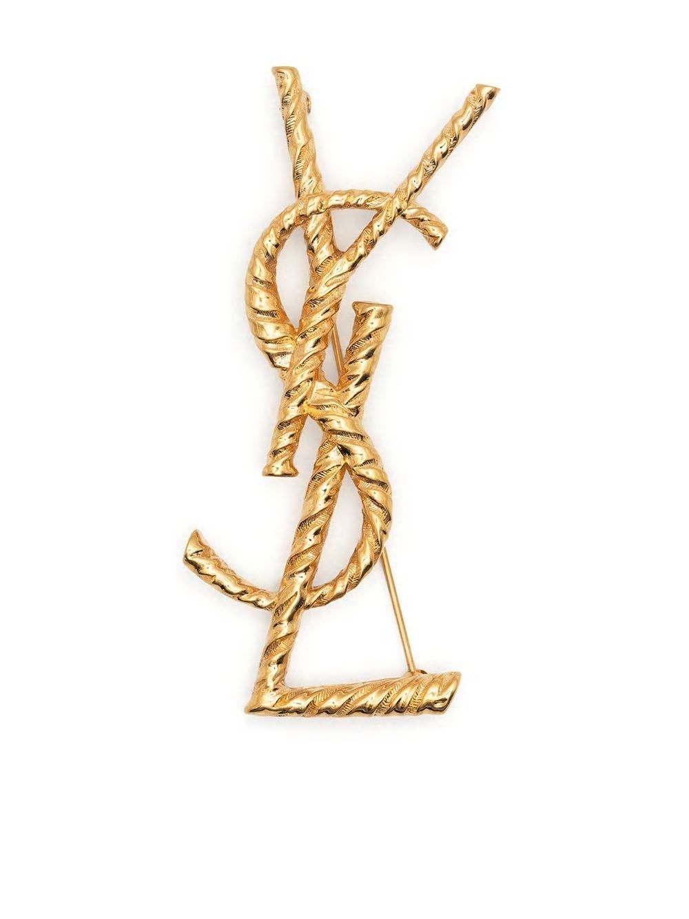 SAINT LAURENT Elegant Brass Brooch Pin for Women