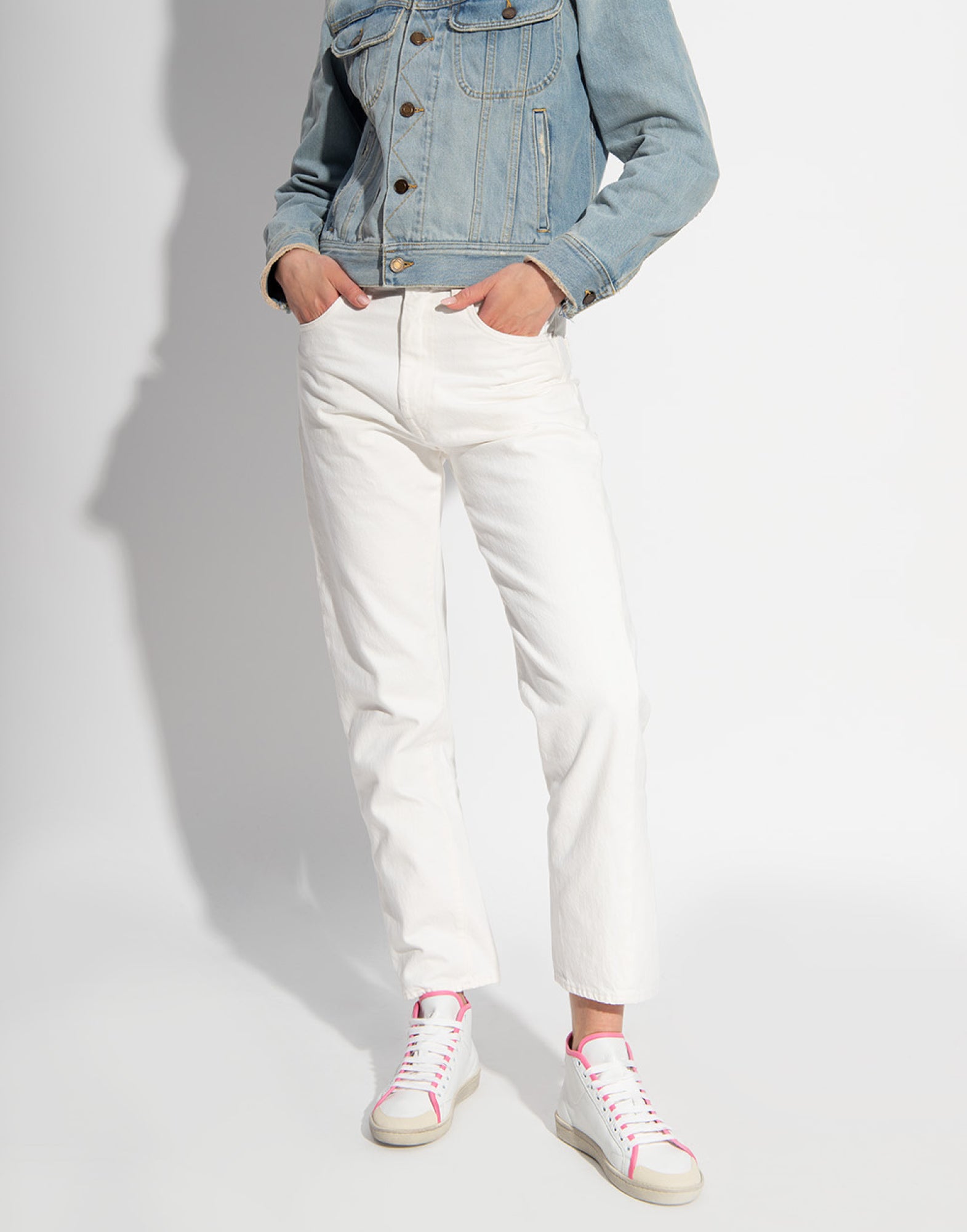 SAINT LAURENT Logo Mid-Top Sneakers for Women