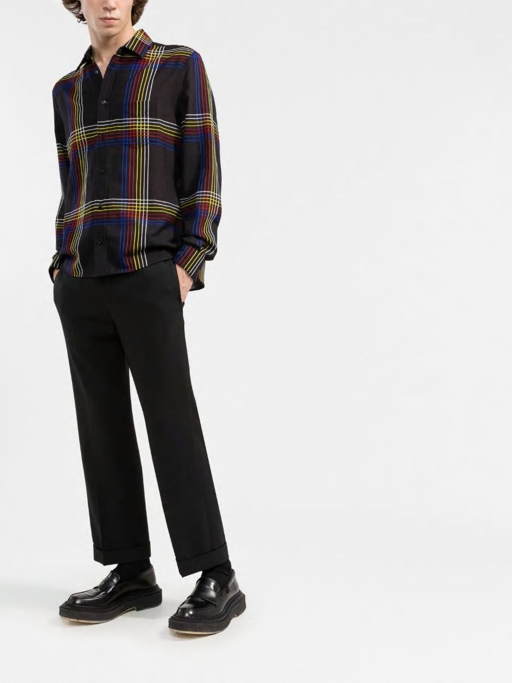 SAINT LAURENT Tailored Fit Checkered Shirt for Men