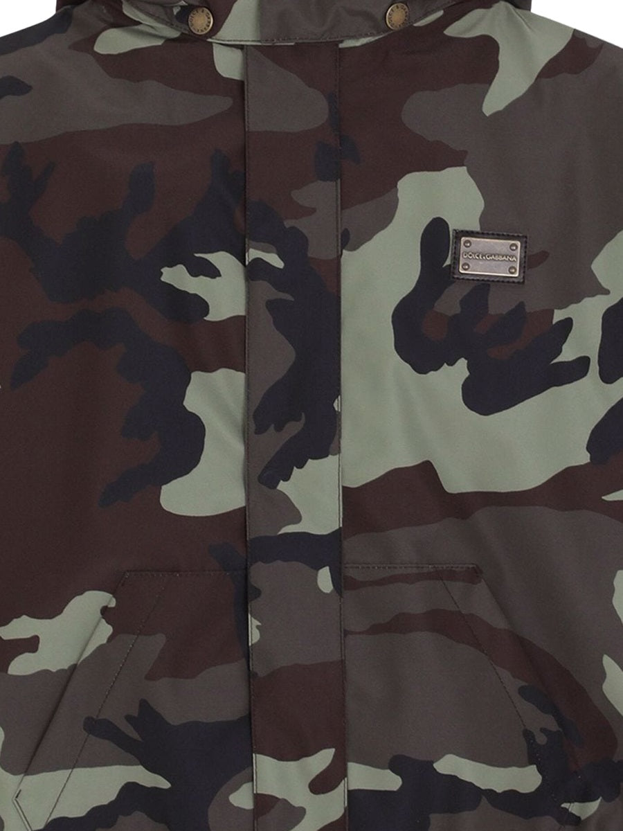 DOLCE & GABBANA Military Green Mini Sports Jacket for Boys