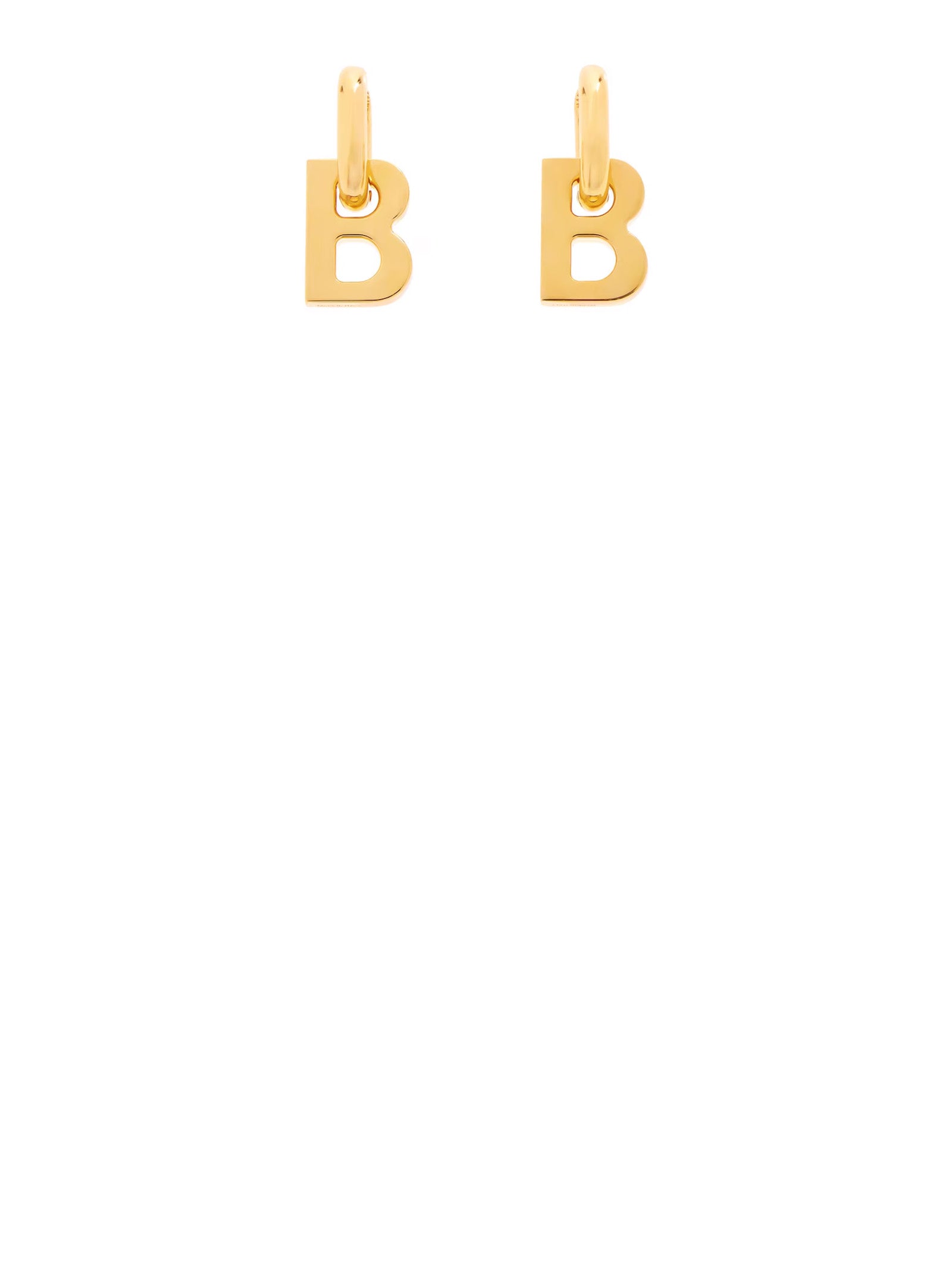 BALENCIAGA Earrings with Letter B in Gilded Bronze
