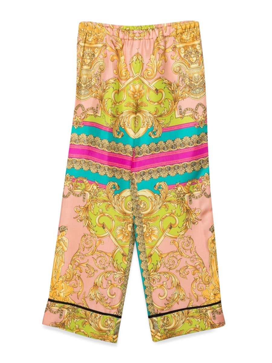 VERSACE Silk Twill Informal Pants for Girls