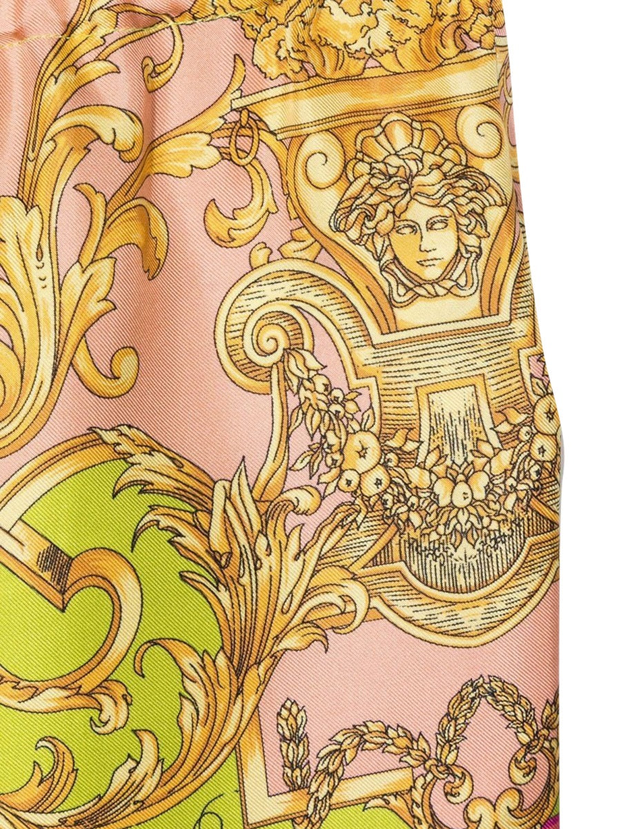 VERSACE Silk Twill Informal Pants for Girls