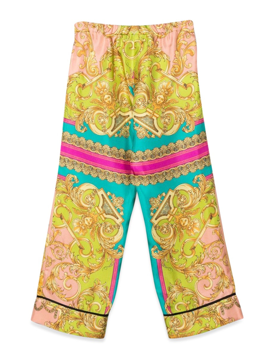 VERSACE Silk Twill Informal Pants for Girls