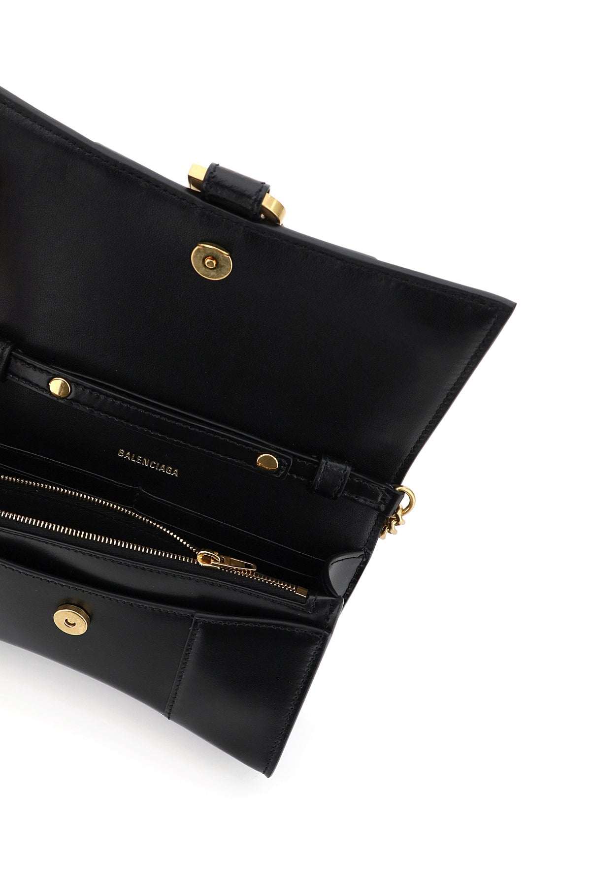 BALENCIAGA Mini Leather Hourglass Clutch