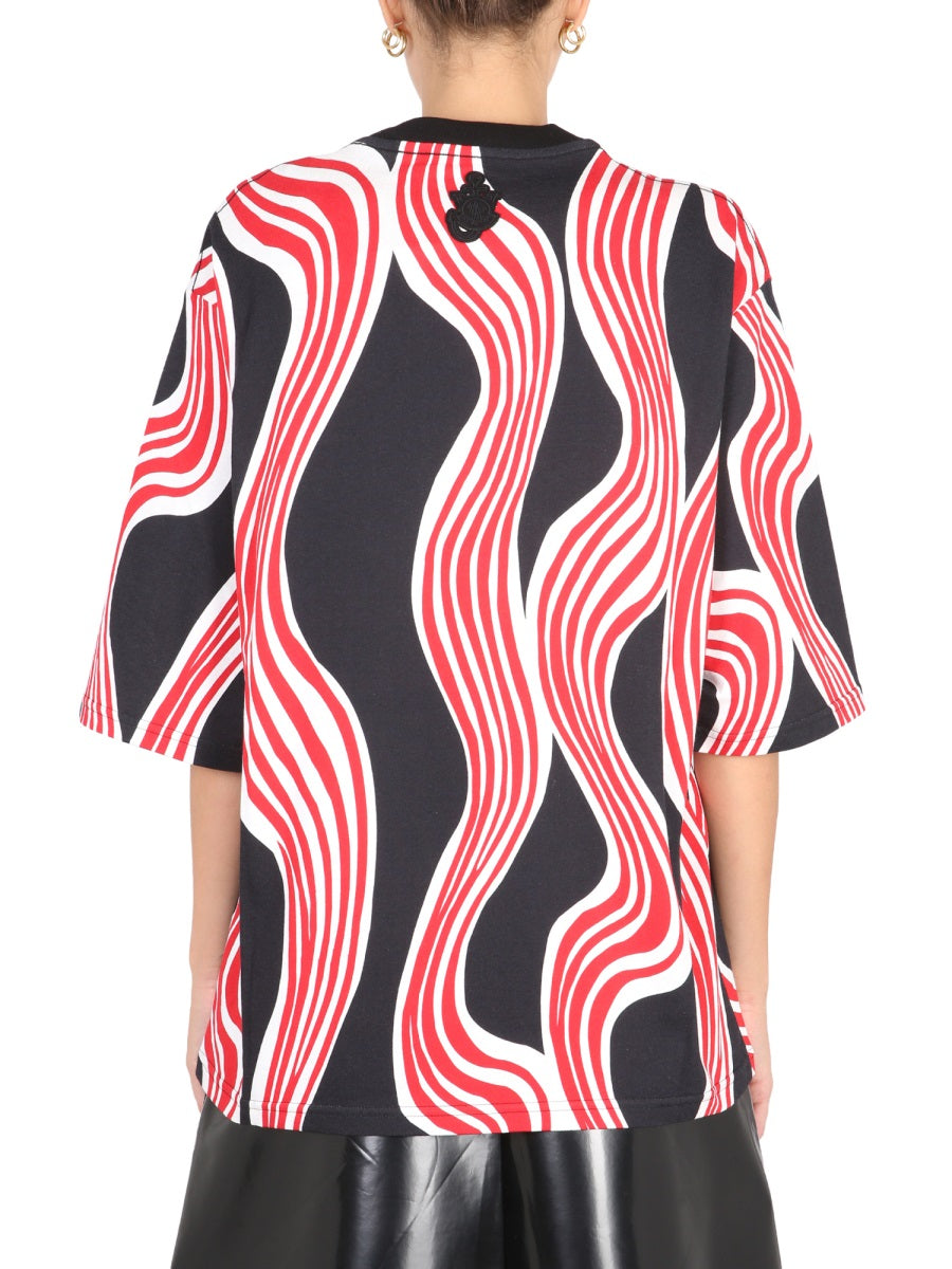 MONCLER GENIUS Short Sleeve Unisex T-Shirt - Crossbar Design