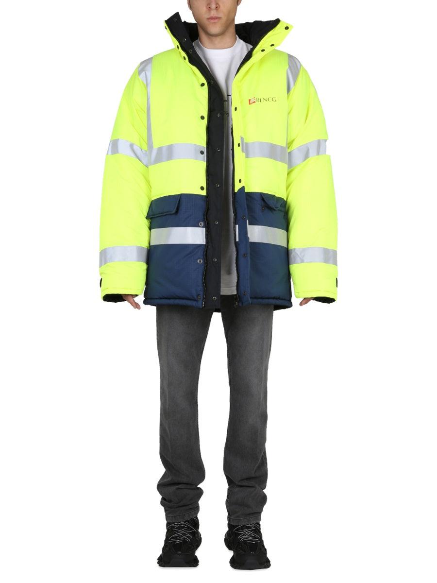 BALENCIAGA Reversible Men’s Jacket with High Neck and Hood