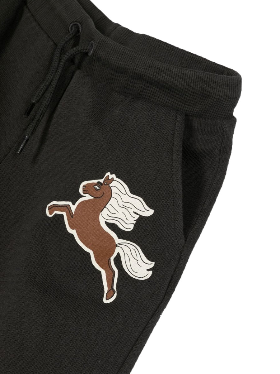MINI RODINI Mini Horses Organic Cotton Sweatpants for Kids
