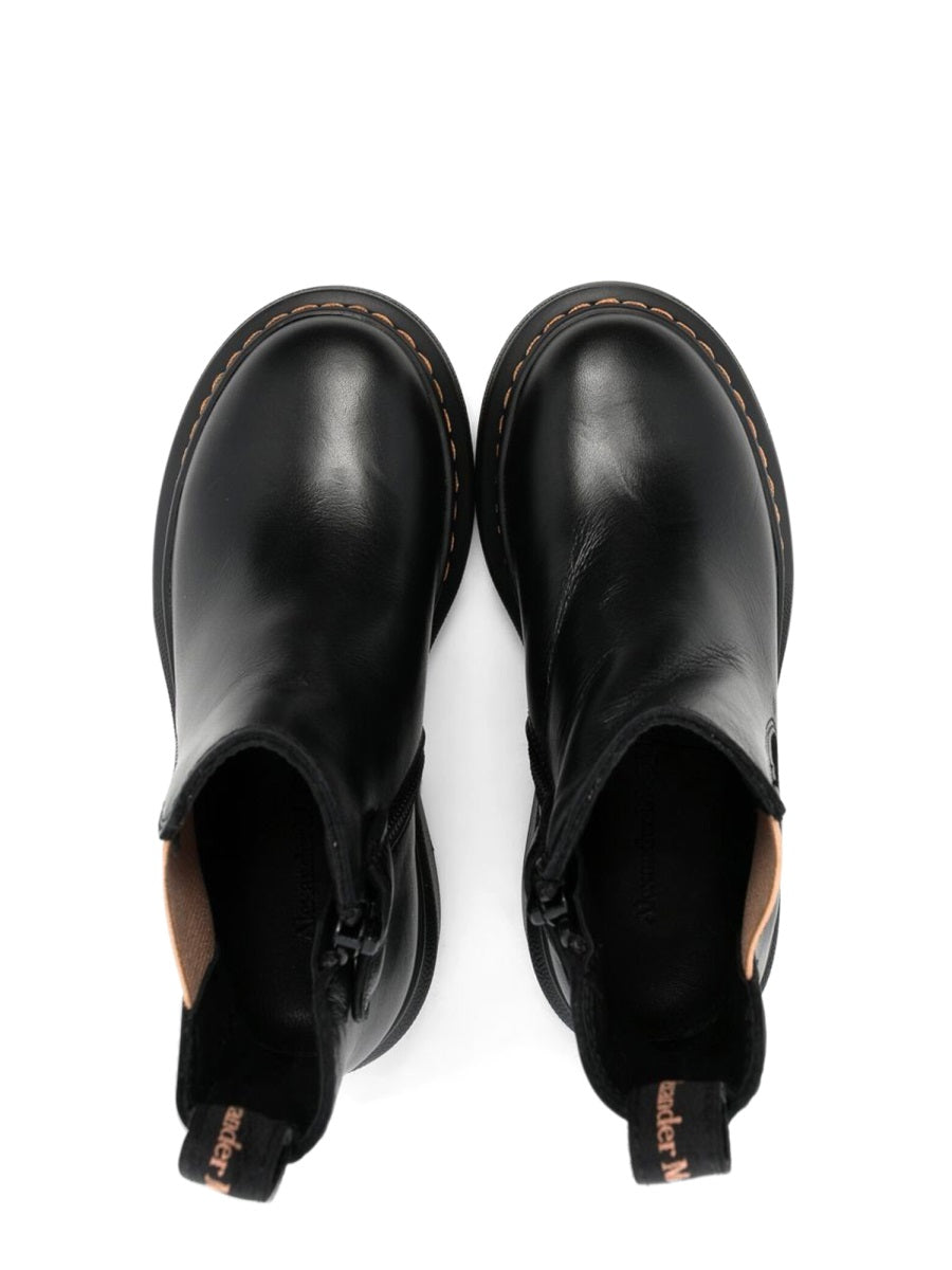 ALEXANDER McQUEEN Mini Ankle Boot with Contrasting Elastic