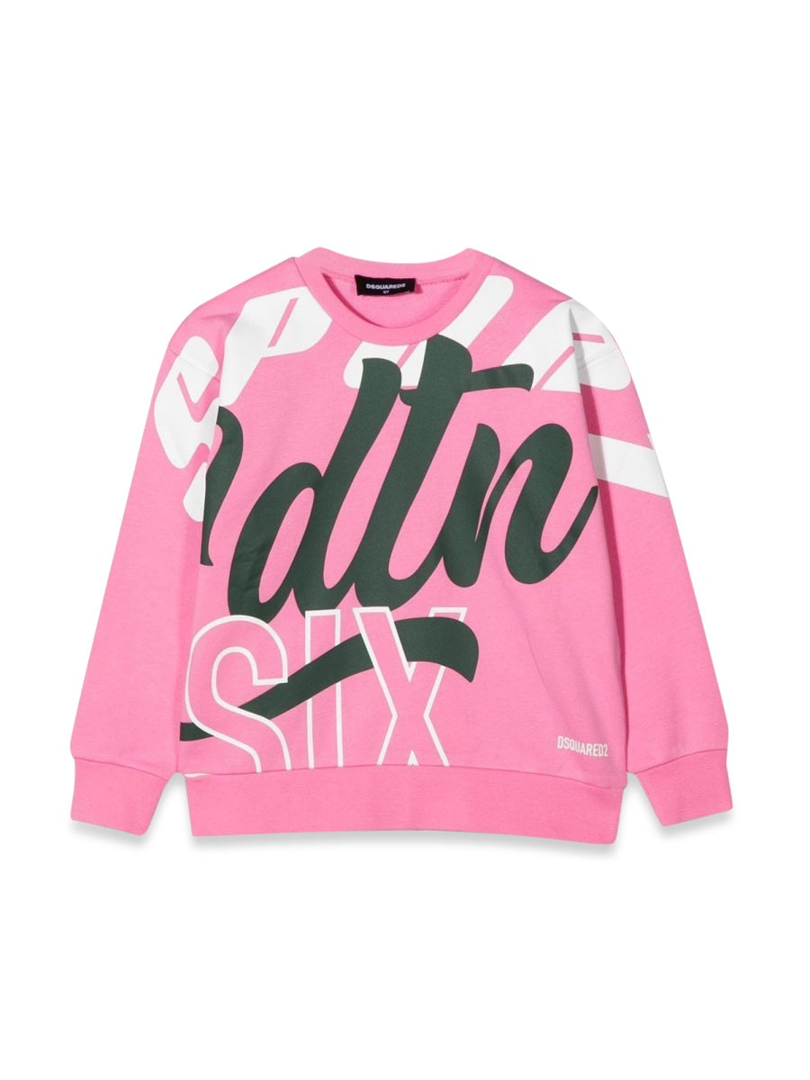 DSQUARED Crewneck Sweatshirt with Allover Writing - Kids