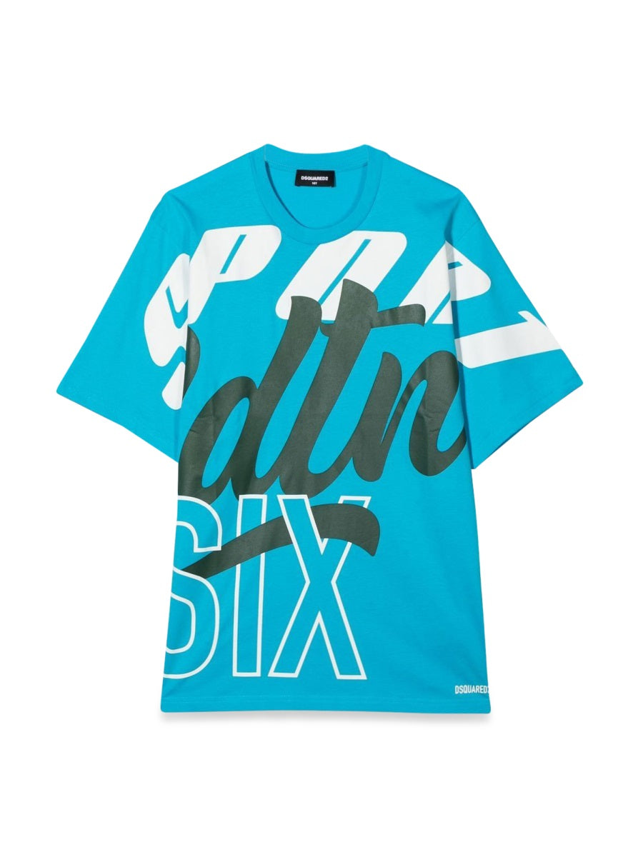 DSQUARED Unisex Allover Writing T-Shirt - Teen Size