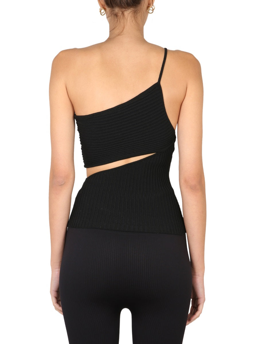 ANDREADAMO Asymmetrical Cut-Out One-Piece Top