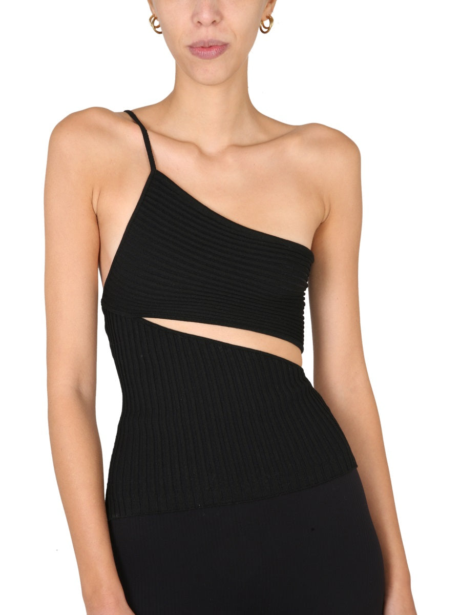 ANDREADAMO Asymmetrical Cut-Out One-Piece Top