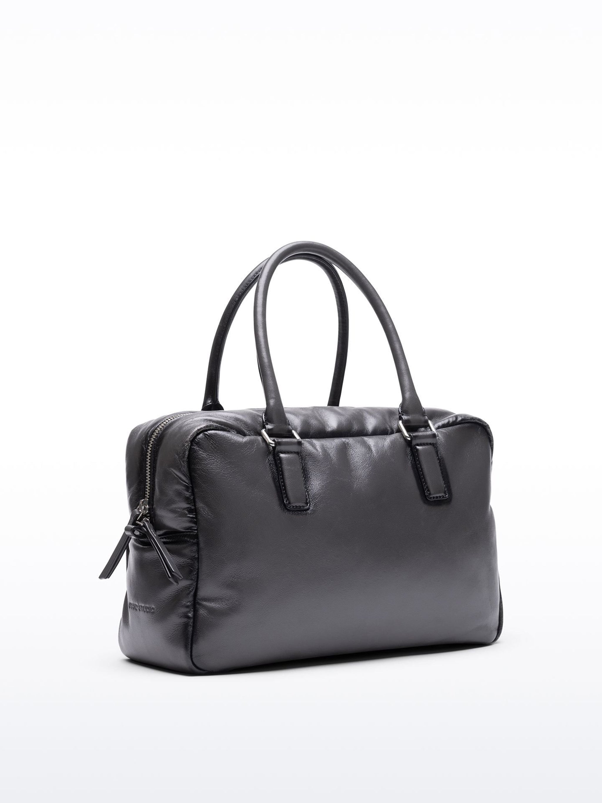 STAND STUDIO Bowling Handbag with Metal Feet - W 32 x H 20.5 x D 12 cm